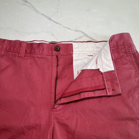 J Crew Dark Pink Slash Pockets Flat Front Chino Shorts Mens Size 38 Inseam 9" - Picture 3 of 12